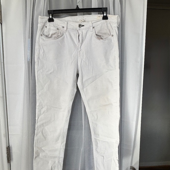 Rag & Bone White Denim Dre Capri Raw Hem Jeans - Picture 2 of 6